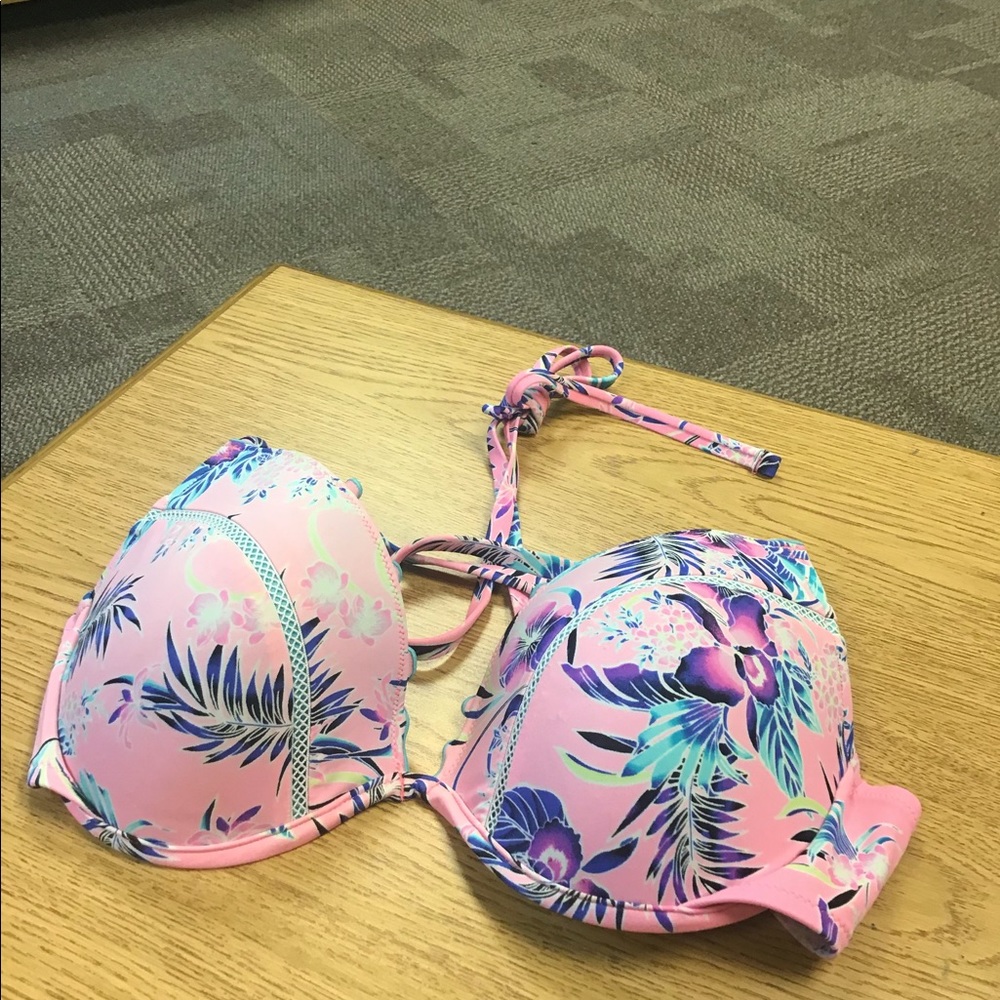 Shade & Shore bikini top pink floral 38C padded🌸 pretty colors